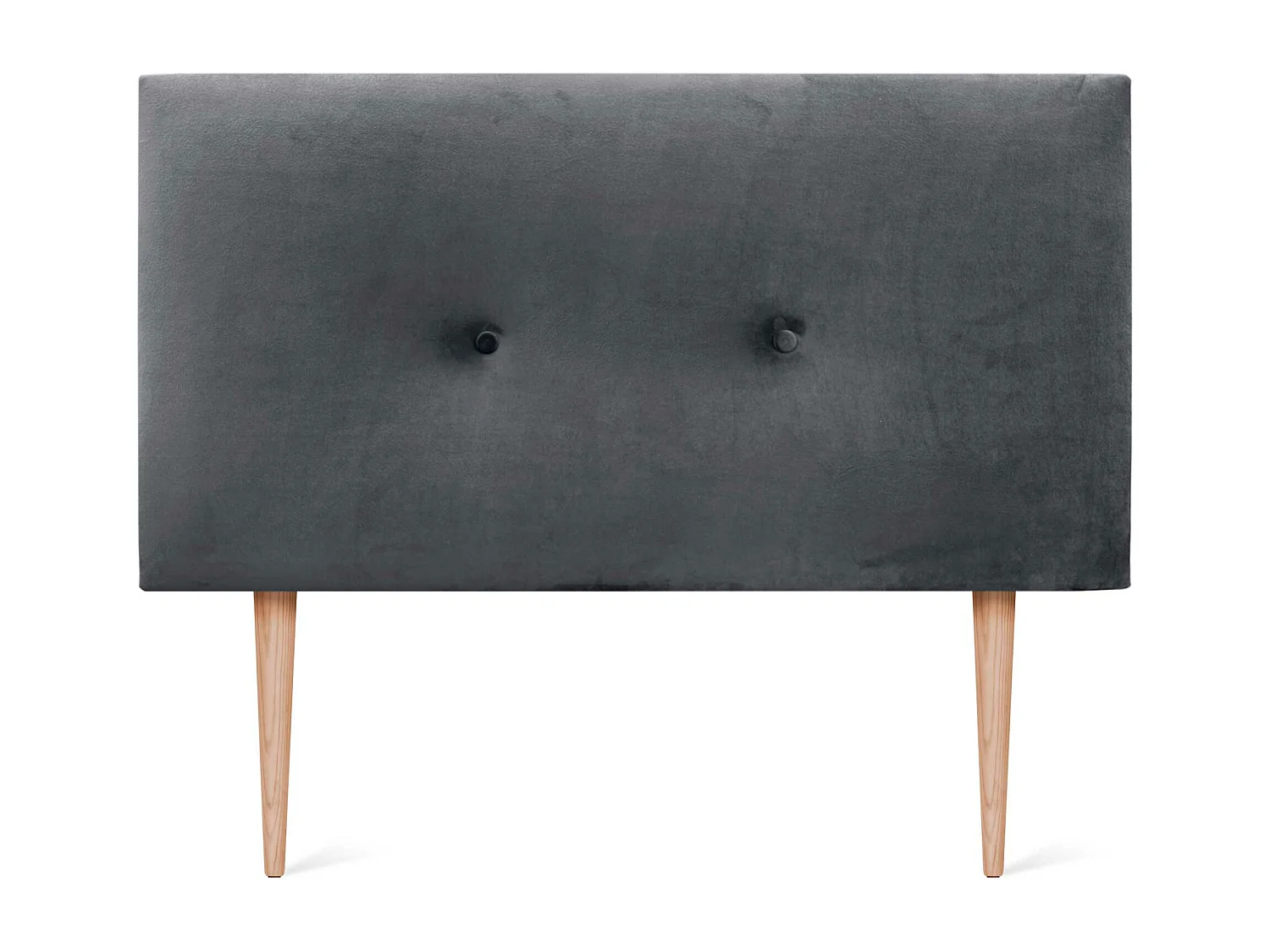 DHOME Tête de Lit Velours Lisse avec Boutons 105x105 avec Pieds de Lit 105 - Gris Foncé