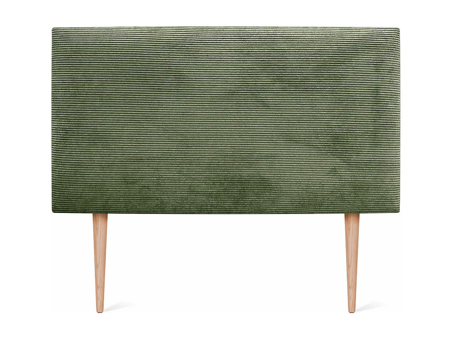 DHOME Tête de Lit Velours Côtelé Uni 80x115 avec Pieds de Lit 80/90 - Vert Jungle