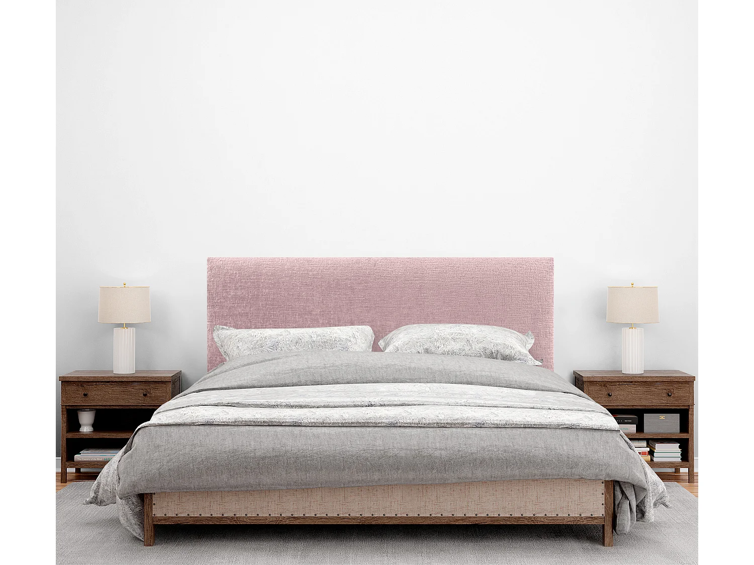 DHOME Tête de Lit en laine naturelle 160x50cm pour Lit 150/160 - Saumon