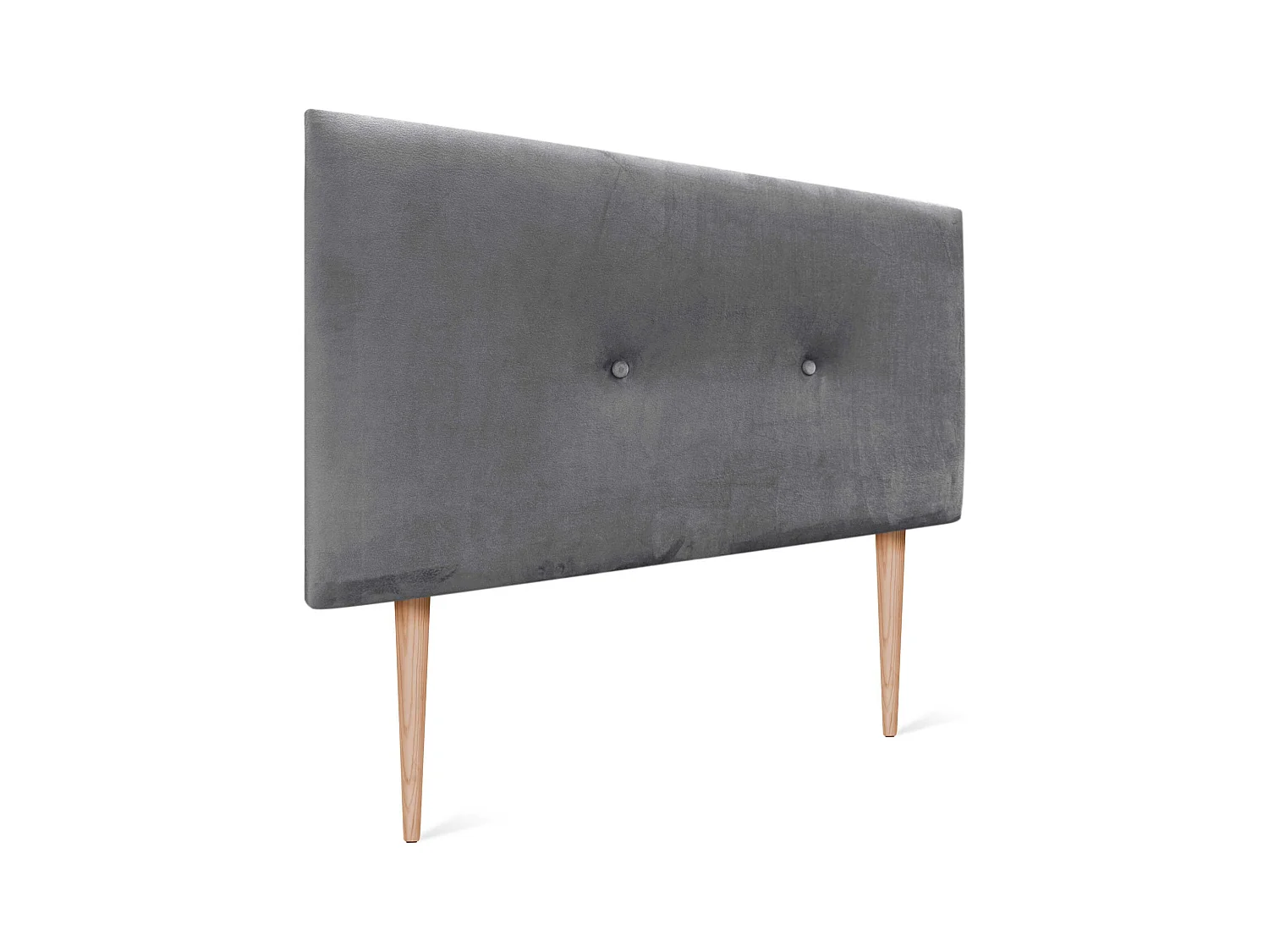DHOME Tête de Lit Velours Lisse avec Boutons 80x115 avec Pieds de Lit 80/90 - Gris Cendré