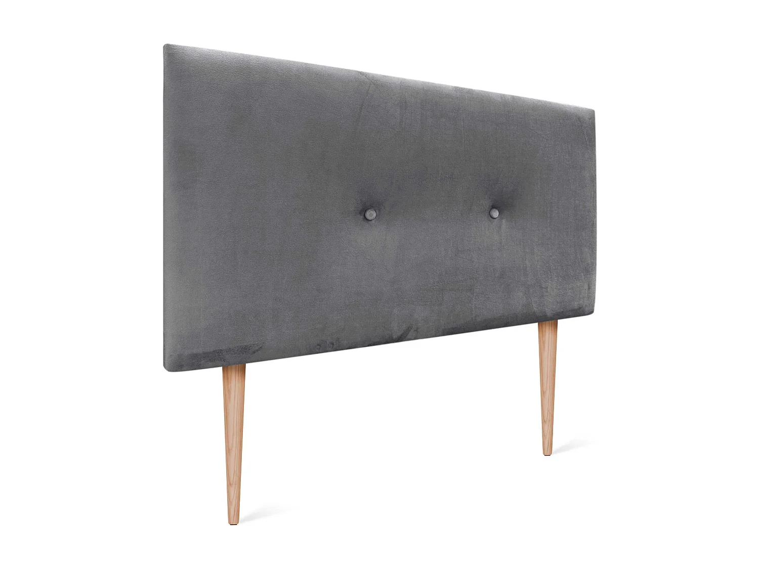 DHOME Tête de Lit Velours Lisse avec Boutons 80x115 avec Pieds de Lit 80/90 - Gris Cendré