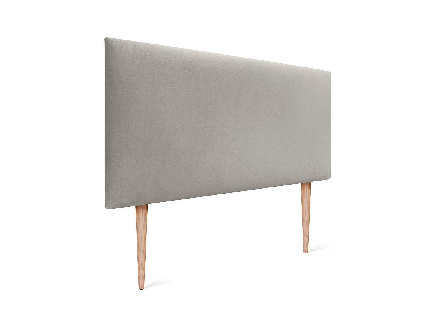 DHOME Tête de Lit Velours Lisse 110x115 avec Pieds de Lit 105 - Beige