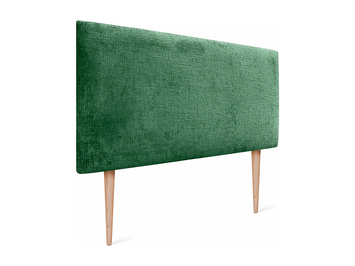 DHOME Tête de Lit Laine Naturelle 110x105cm avec Pieds de Lit 105/110 - Vert