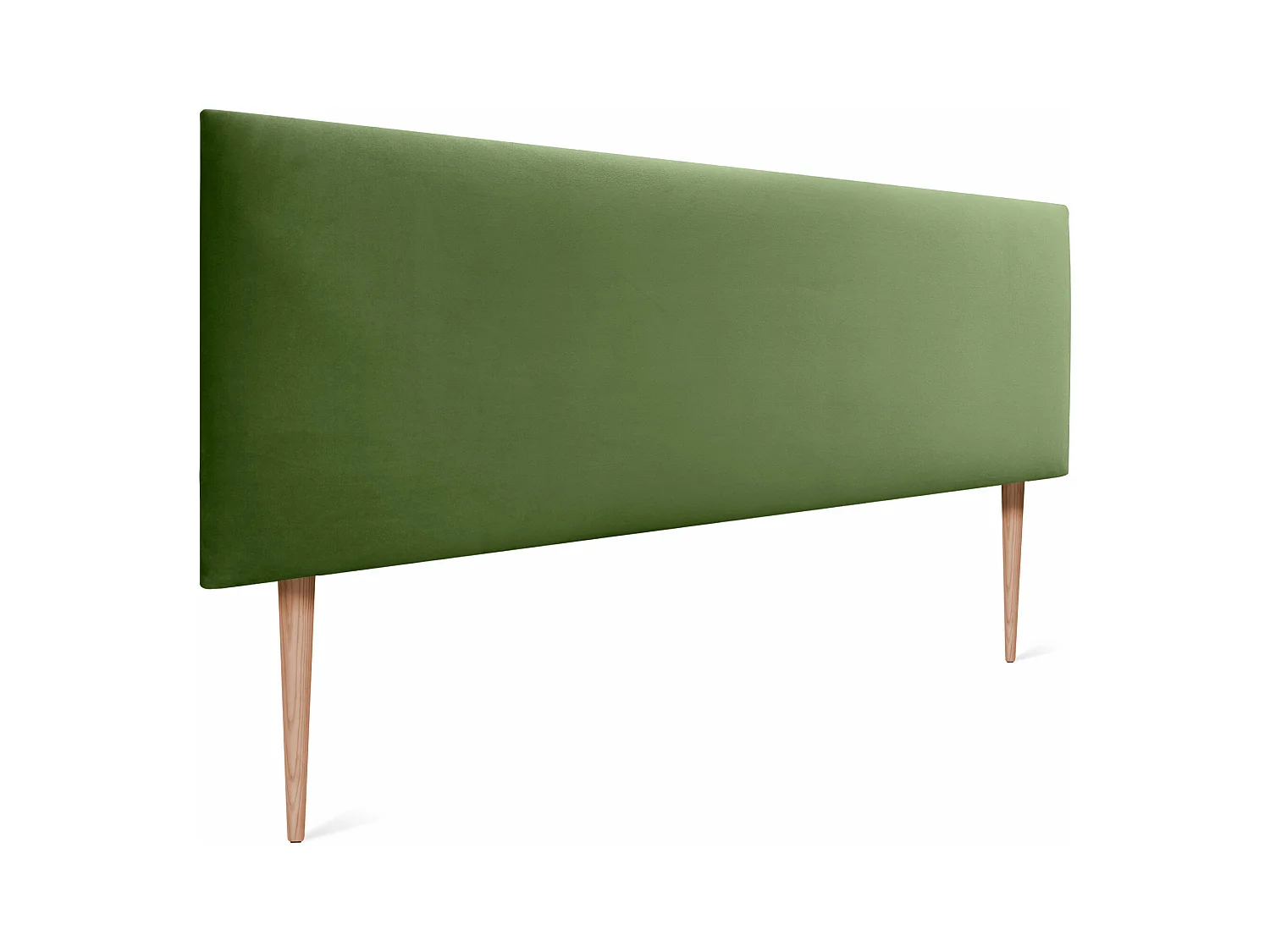 DHOME Tête de Lit Velours Lisse 160x115 avec Pieds de Lit 150/160 - Vert Jungle