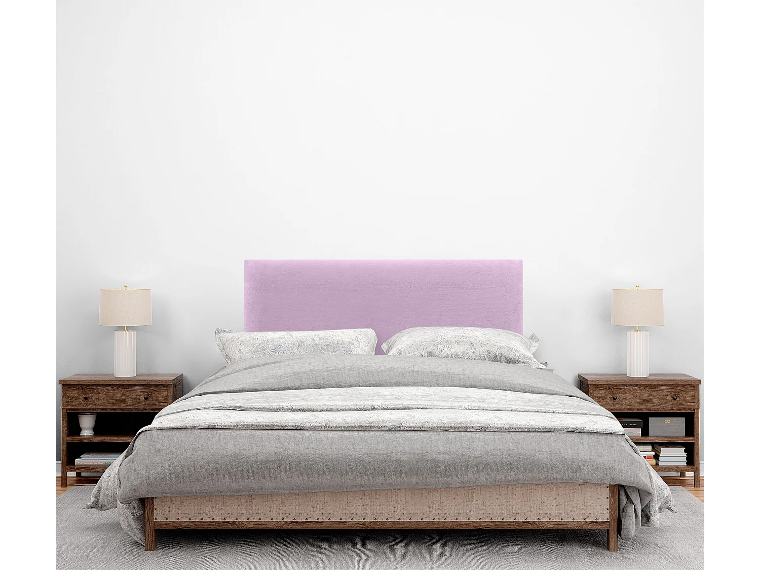 DHOME Kopfteil aus glattem Samt, 110 x 50 cm, Betten 105 – Rosa