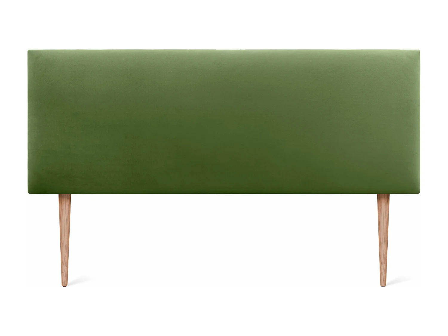 DHOME Kopfteil aus glattem Samt 150 x 115 mit Bettbeinen 150/160 – Dschungelgrün