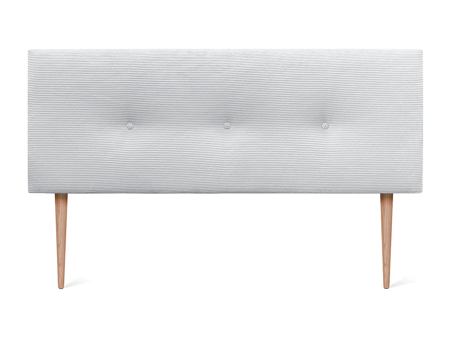 DHOME Einfarbiges Cord-Kopfteil mit Knöpfen 145 x 115 mit Bettbeinen 120/135/140 – Weiß