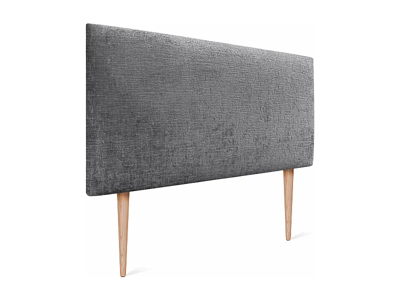 DHOME Tête de Lit Laine Naturelle 90x105cm avec Pieds de Lit 80/90 - Gris