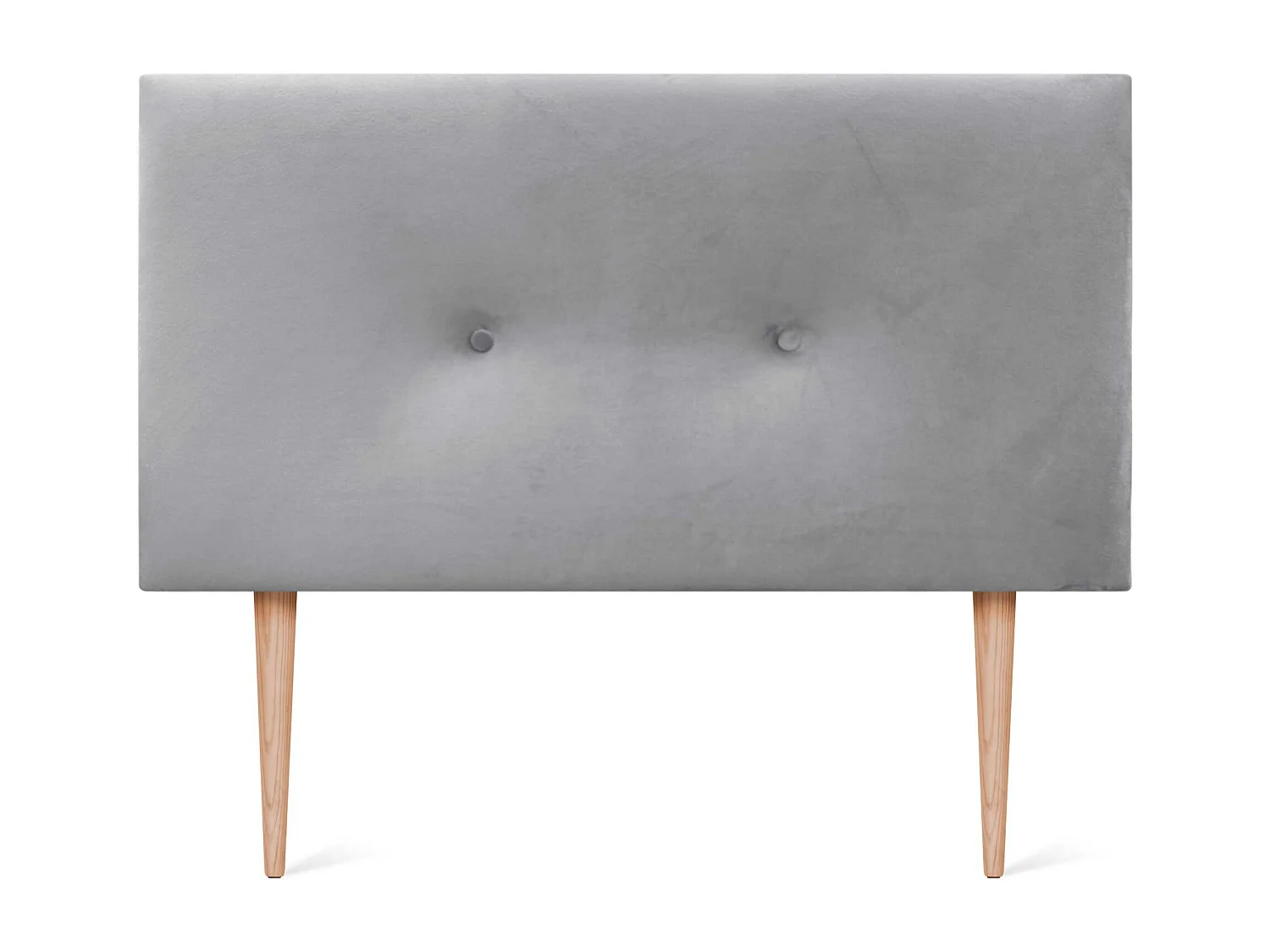 DHOME Tête de Lit Velours Lisse avec Boutons 95x115 avec Pieds de Lit 80/90 - Gris Clair