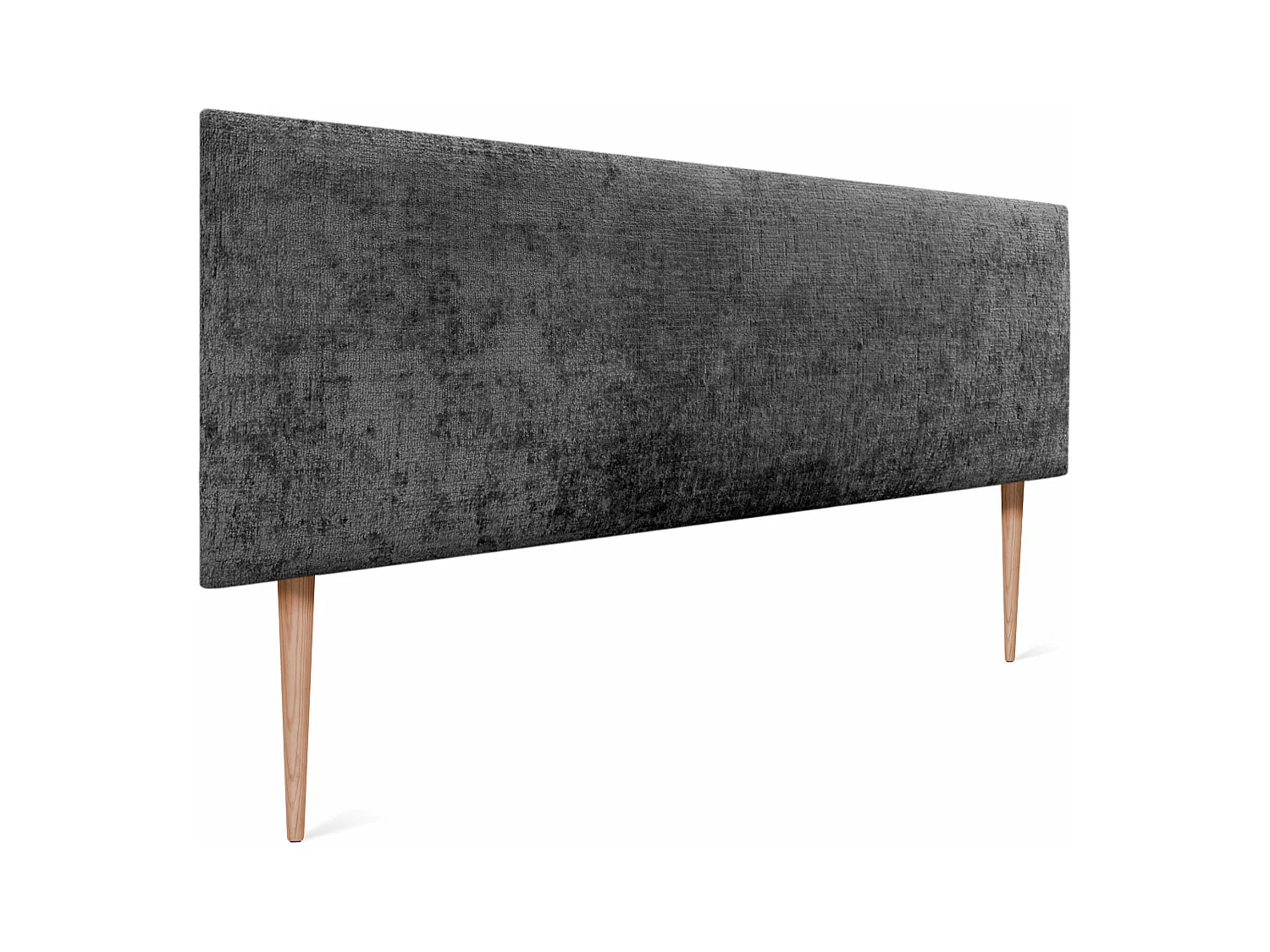 DHOME Tête de Lit Laine Naturelle 135x105cm avec Pieds de Lit 120/135 - Gris Foncé