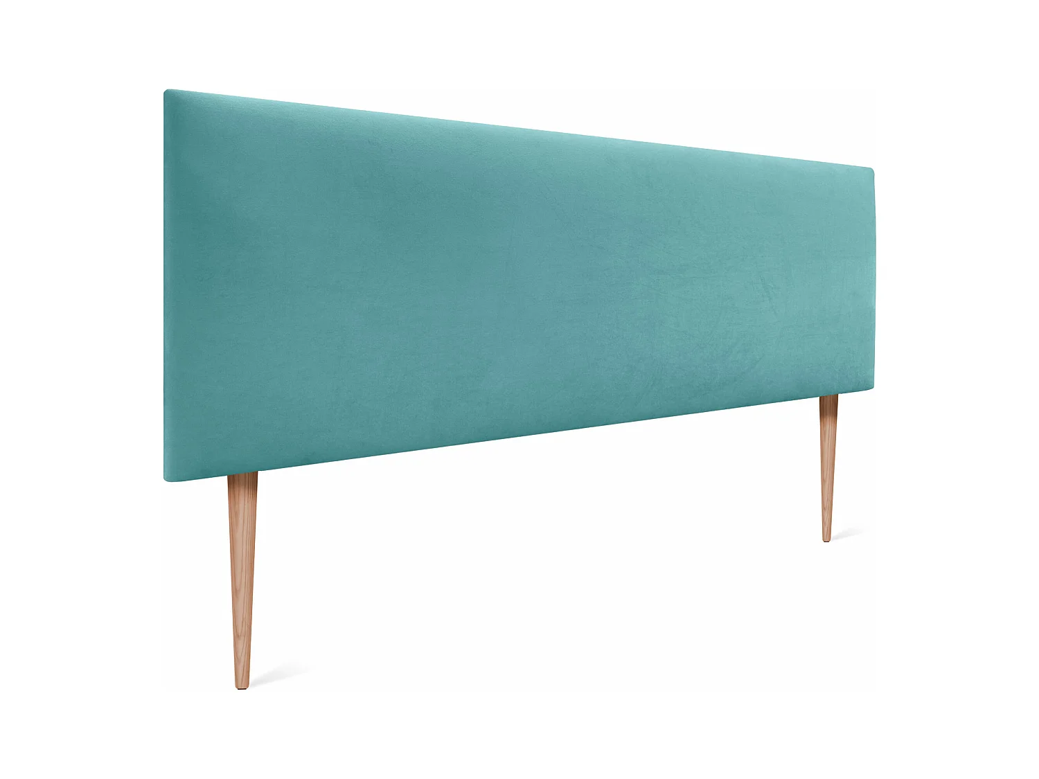 DHOME Tête de Lit Velours Lisse 150x115 avec Pieds de Lit 150/160 - Turquoise