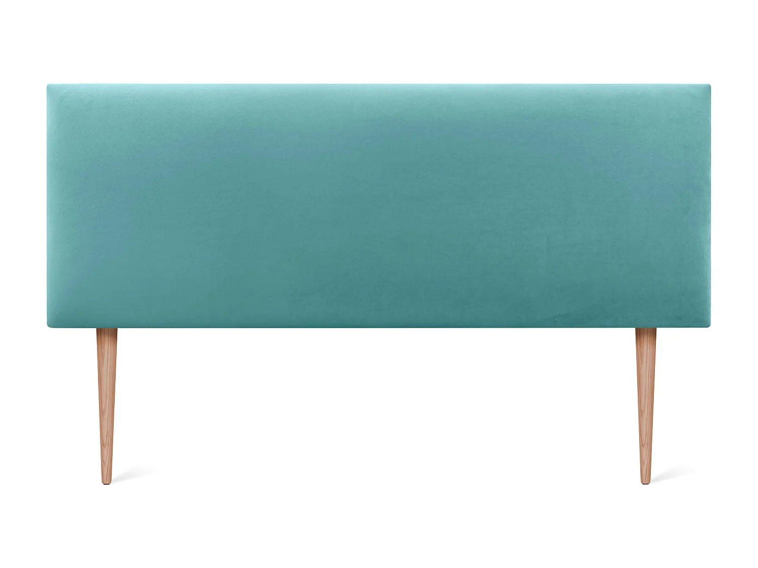 DHOME Tête de Lit Velours Lisse 150x115 avec Pieds de Lit 150/160 - Turquoise