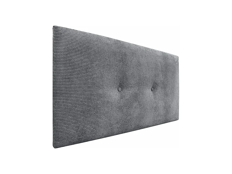 DHOME Tête de Lit Velours Côtelé Uni avec Boutons 95x50 Lits 80/90 - Gris Foncé