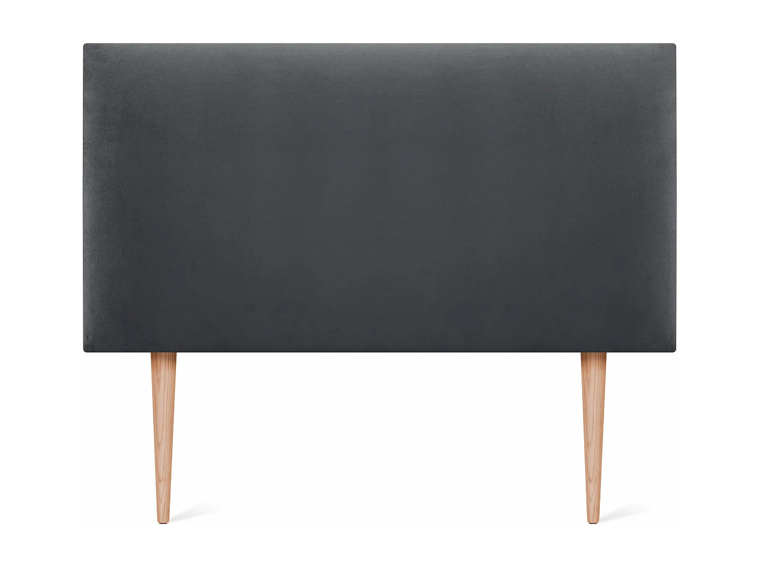 DHOME Tête de Lit Velours Lisse 90x115 avec Pieds de Lit 80/90 - Gris Foncé