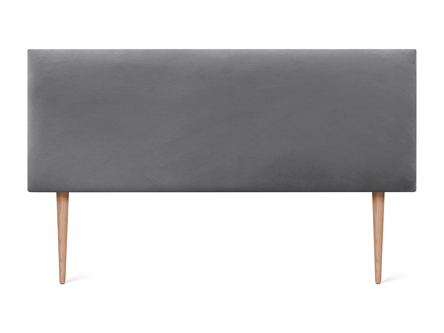 DHOME Tête de Lit Velours Lisse 145x105 avec Pieds de Lit 120/135/140 - Gris Cendré