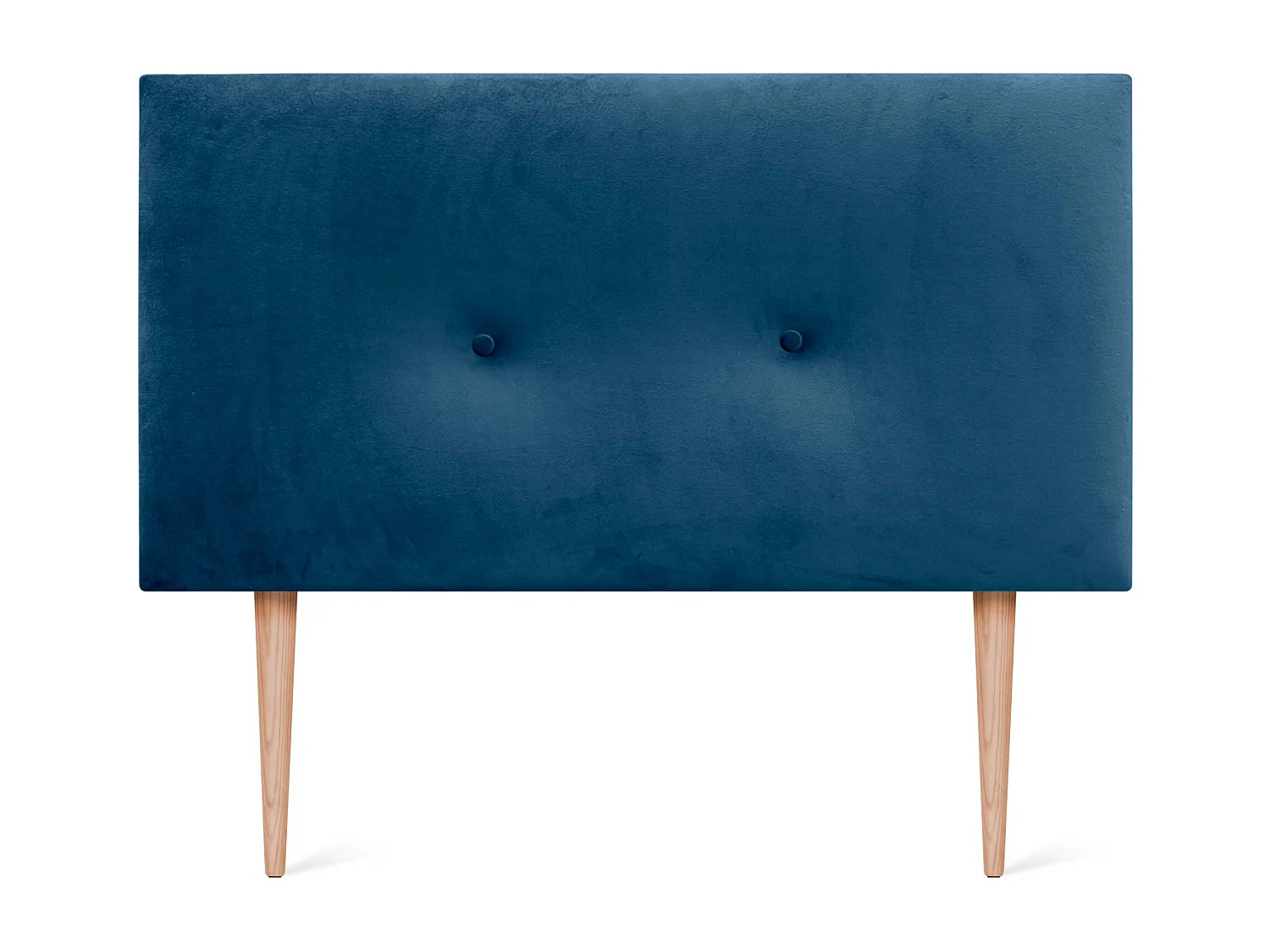 DHOME Glad fluwelen hoofdbord met knopen 105x115 met bedpoten 105 - Blauw