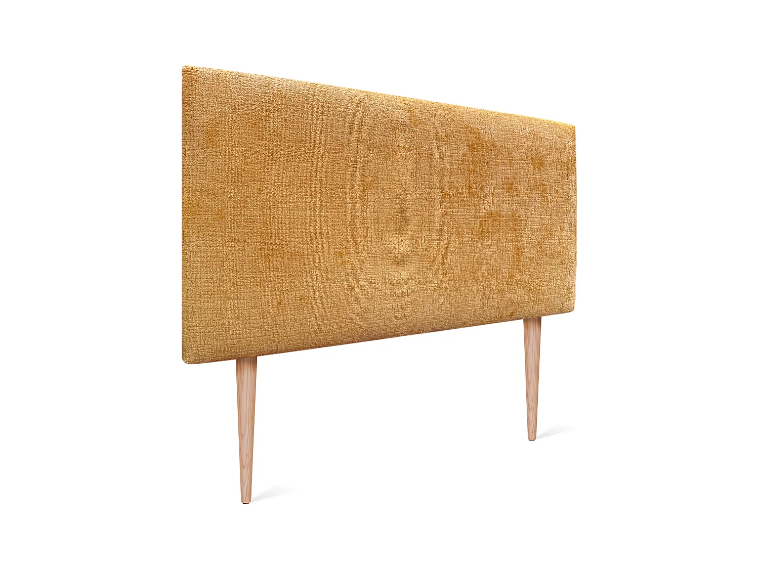 DHOME Kopfteil aus Naturwolle 95 x 115 cm mit Bettbeinen 90 – Senf