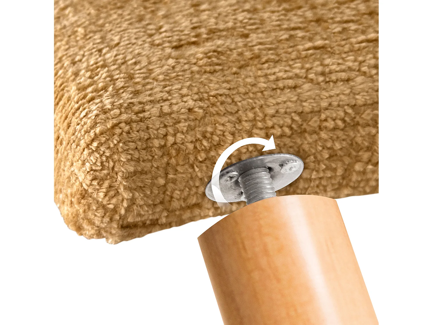 DHOME Kopfteil aus Naturwolle 95 x 115 cm mit Bettbeinen 90 – Senf