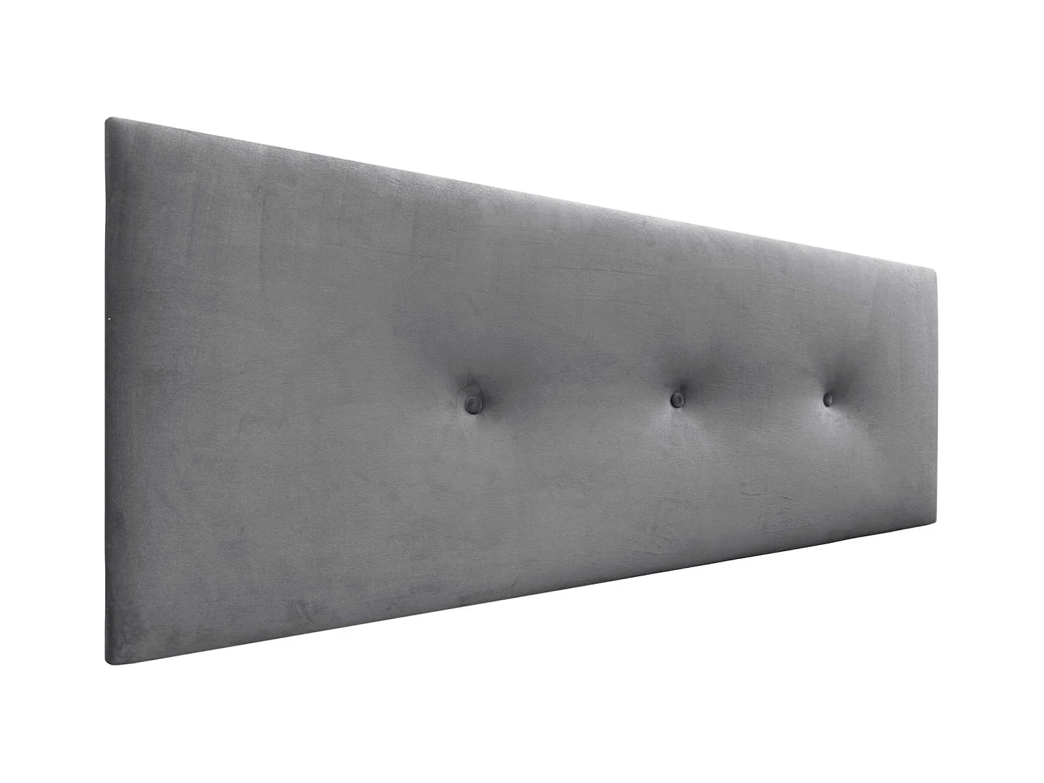 DHOME Kopfteil aus glattem Samt mit Knöpfen, 150 x 50, Betten 150/160 – Aschgrau