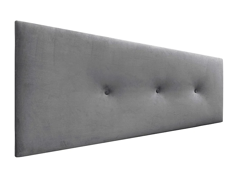 DHOME Testiera Velluto Liscio con Bottoni 150x50 Letti 150/160 – Grigio Cenere