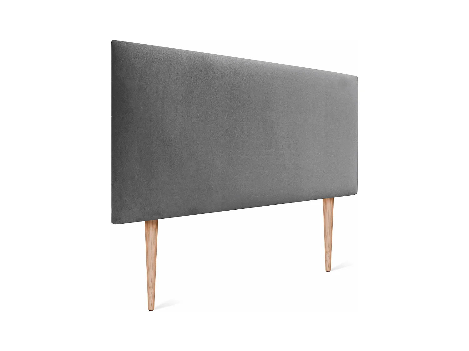 DHOME Tête de Lit Velours Lisse 90x105 avec Pieds de Lit 80/90 - Gris Cendré