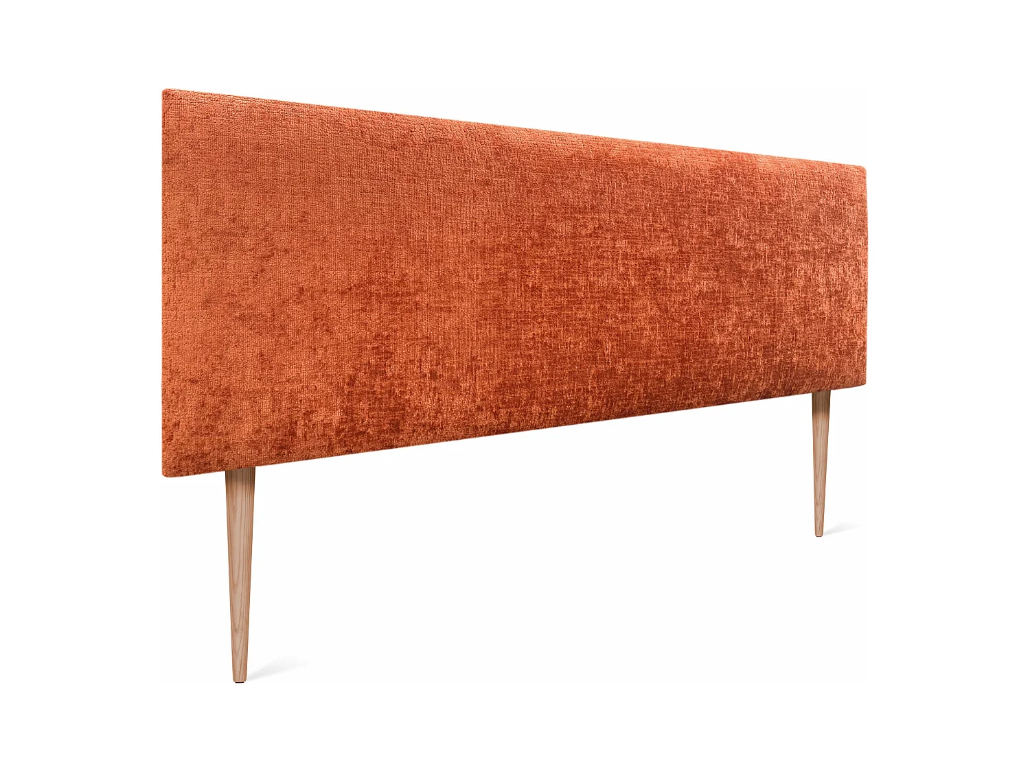 DHOME Tête de Lit Laine Naturelle 160x105cm avec Pieds de Lit 150/160 - Orange