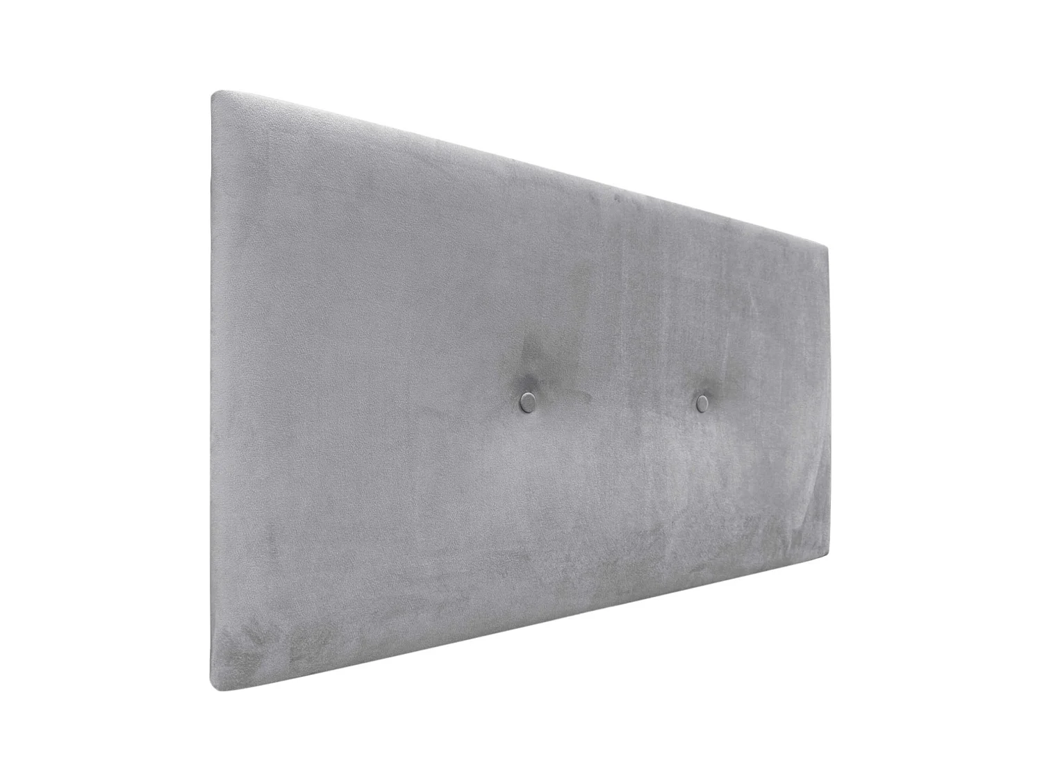 DHOME Kopfteil aus glattem Samt mit Knöpfen, 95 x 60 cm, Betten 80/90 – Hellgrau