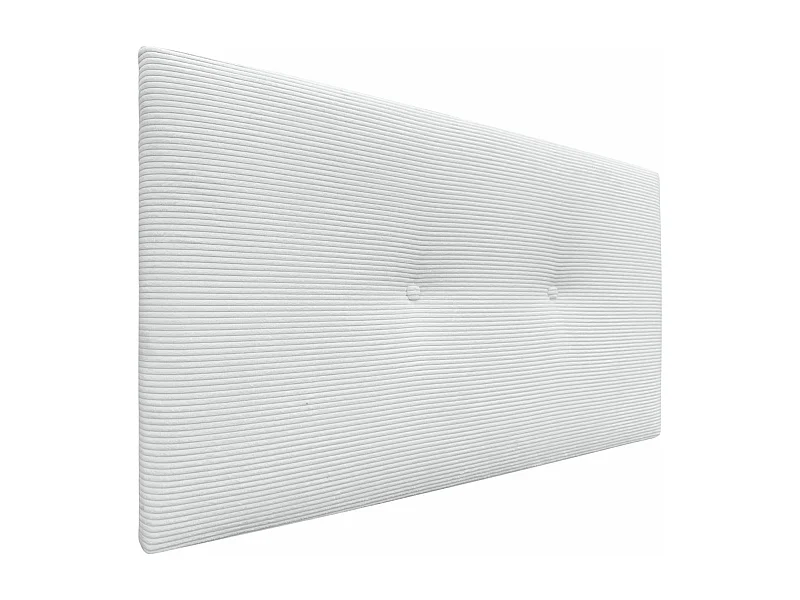 DHOME Tête de Lit Velours Côtelé Uni avec Boutons 150x50 Lits 150/160 - Blanc