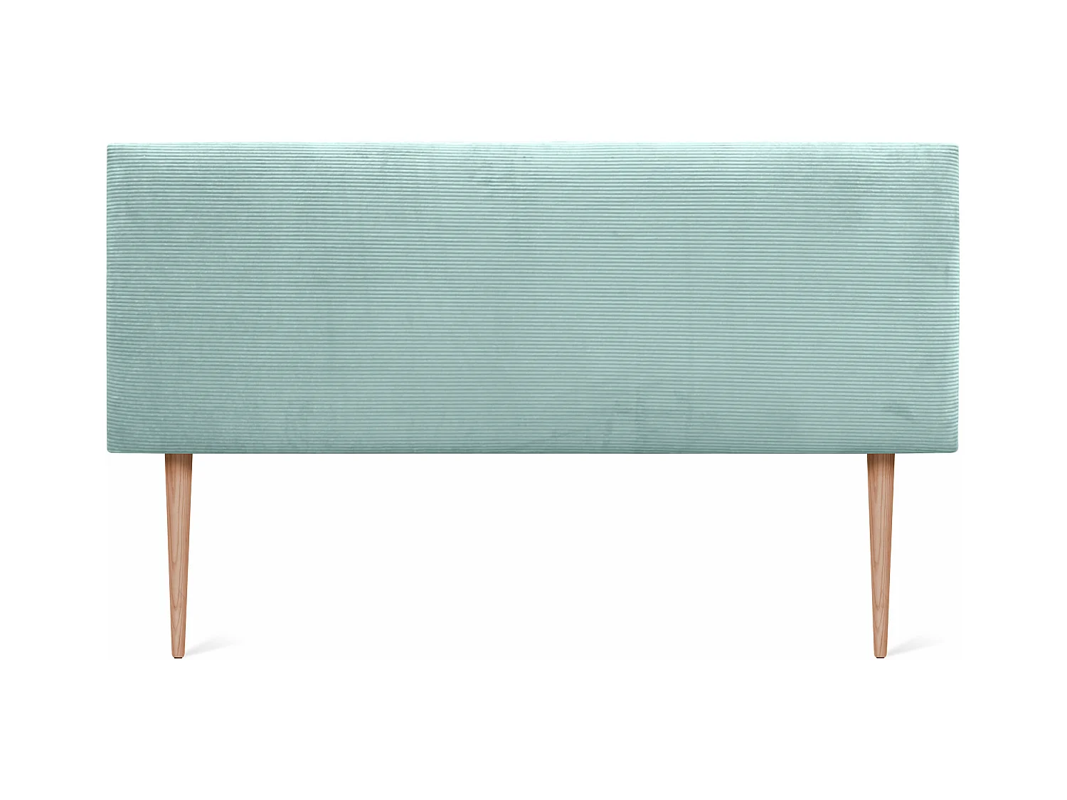 DHOME Tête de Lit Velours Côtelé Uni 135x105 avec Pieds de Lit 120/135/140 - Vert Aqua