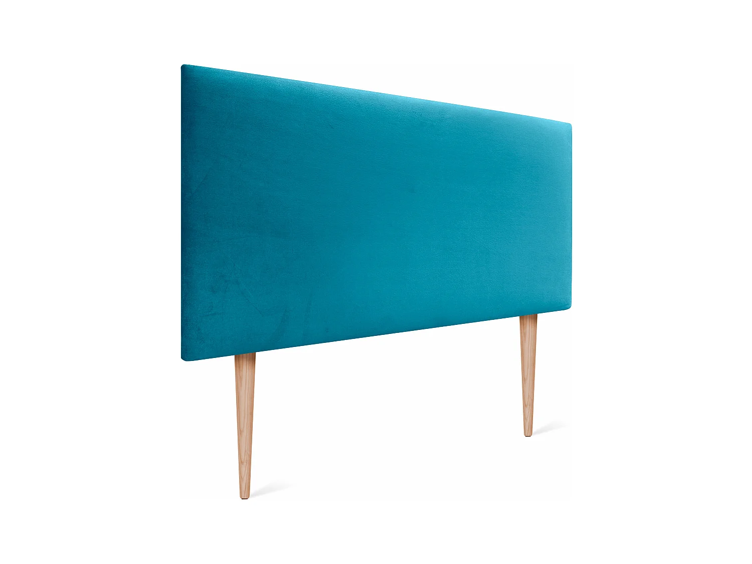 DHOME Tête de Lit Velours Lisse 90x105 avec Pieds de Lit 80/90 - Bleu Clair