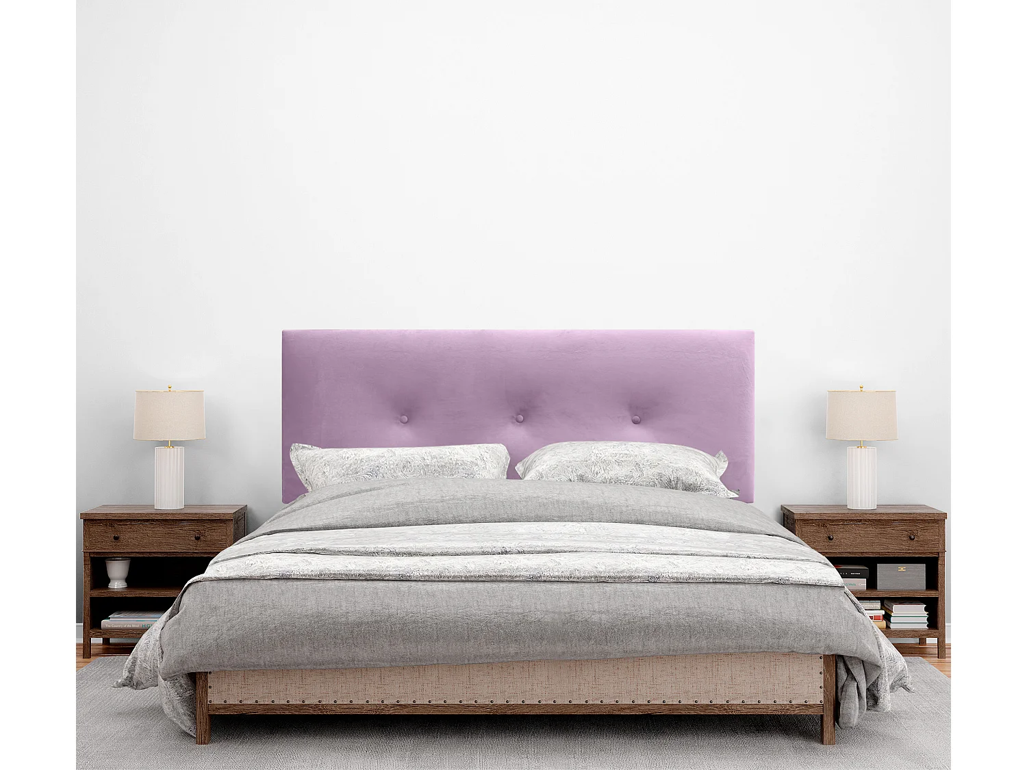 DHOME Tête de Lit Velours Lisse avec Boutons 160x60 Lits 150/160 - Rose