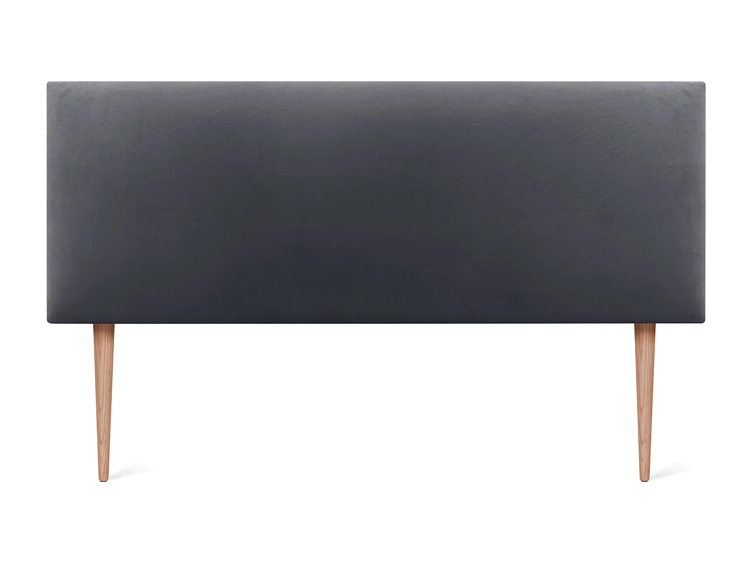 DHOME Glad fluwelen hoofdeinde 145x115 met bedpoten 120/135/140 - Donkergrijs