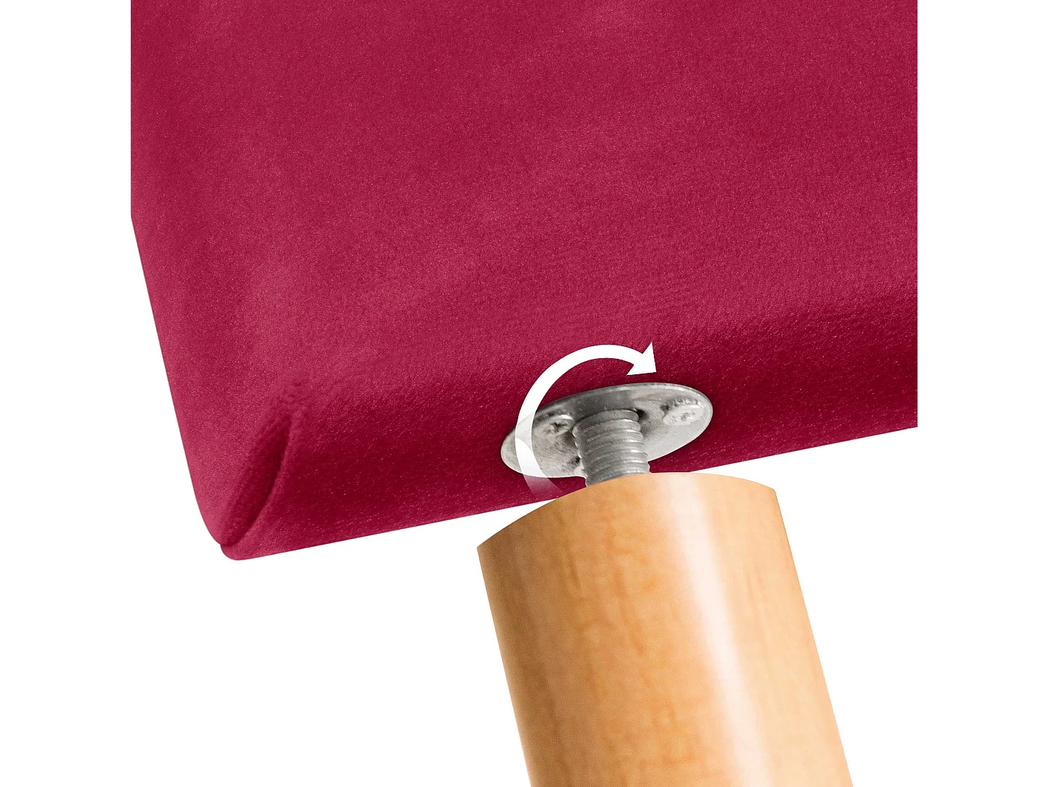 DHOME Tête de Lit Velours Lisse avec Boutons 145x105 avec Pieds de Lit 120/135/140 - Rouge