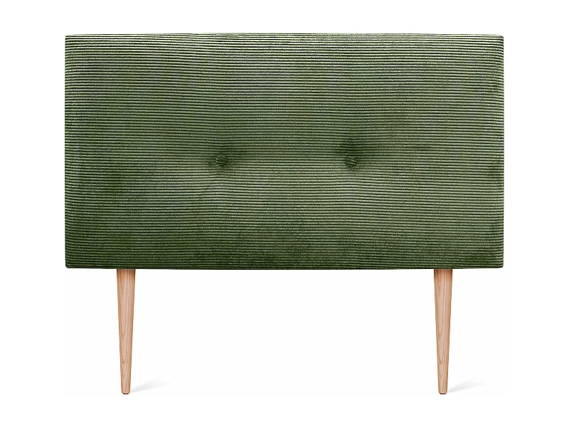 DHOME Cabeceira de veludo liso com botões 80x105 com pernas de cama 80/90 - Verde Selva