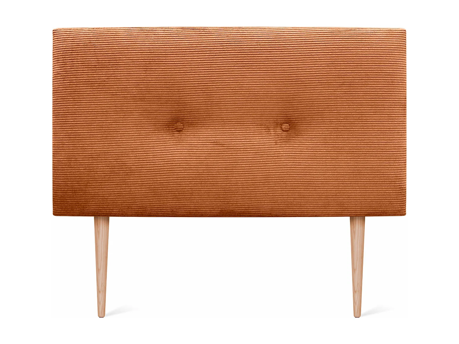 DHOME Effen corduroy hoofdeinde met knopen 80x105 met bedpoten 80/90 - Oranje