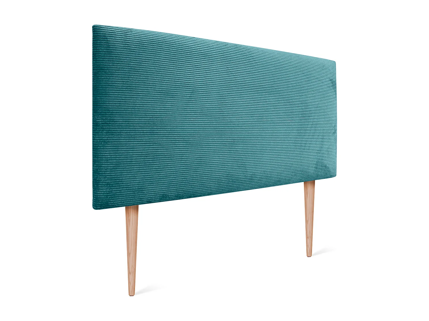 DHOME Tête de Lit Velours Côtelé Uni 150x105 avec Pieds de Lit 150/160 - Turquoise