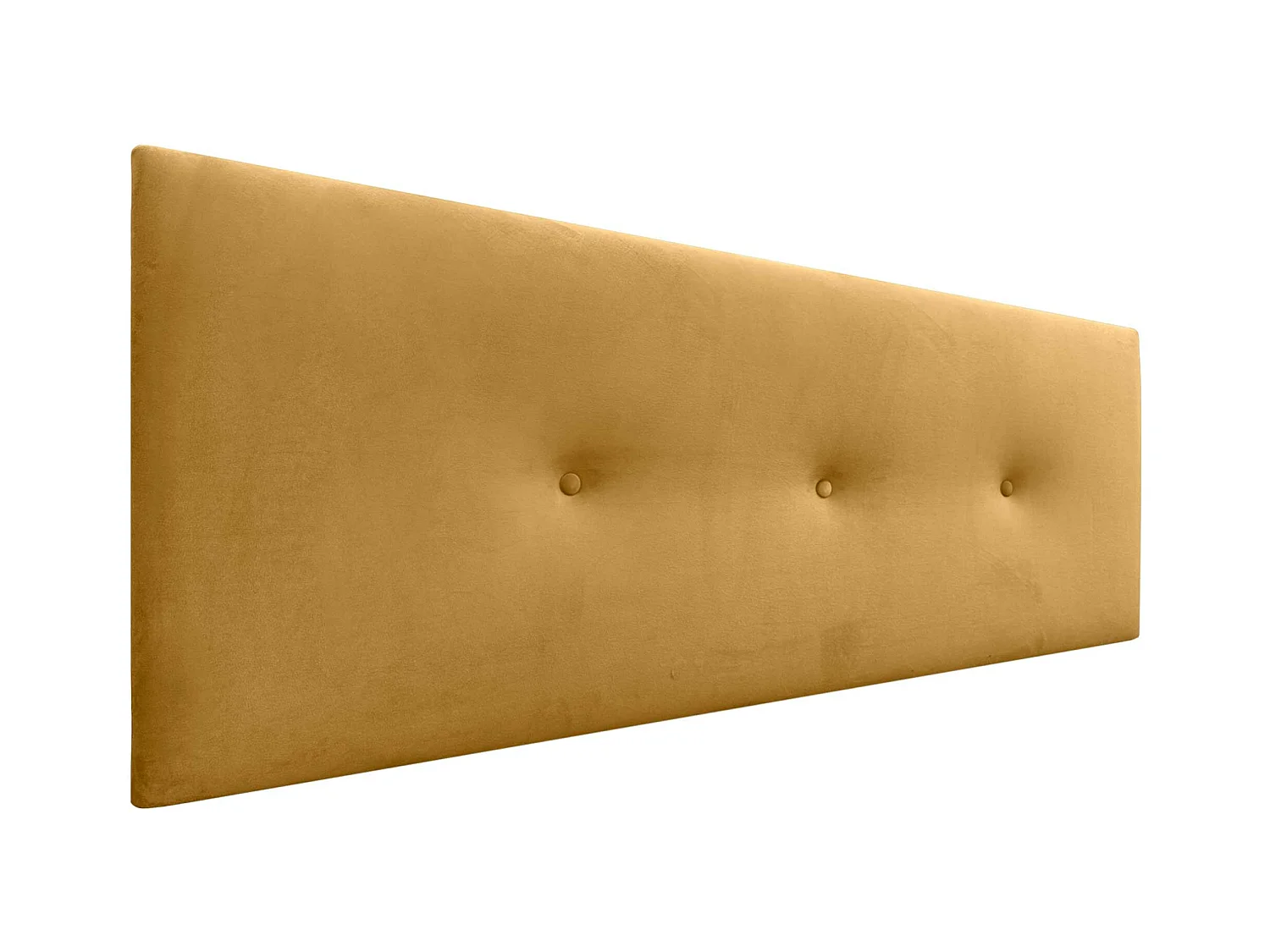 DHOME Tête de Lit Velours Lisse avec Boutons 150x50 Lits 150/160 - Moutarde