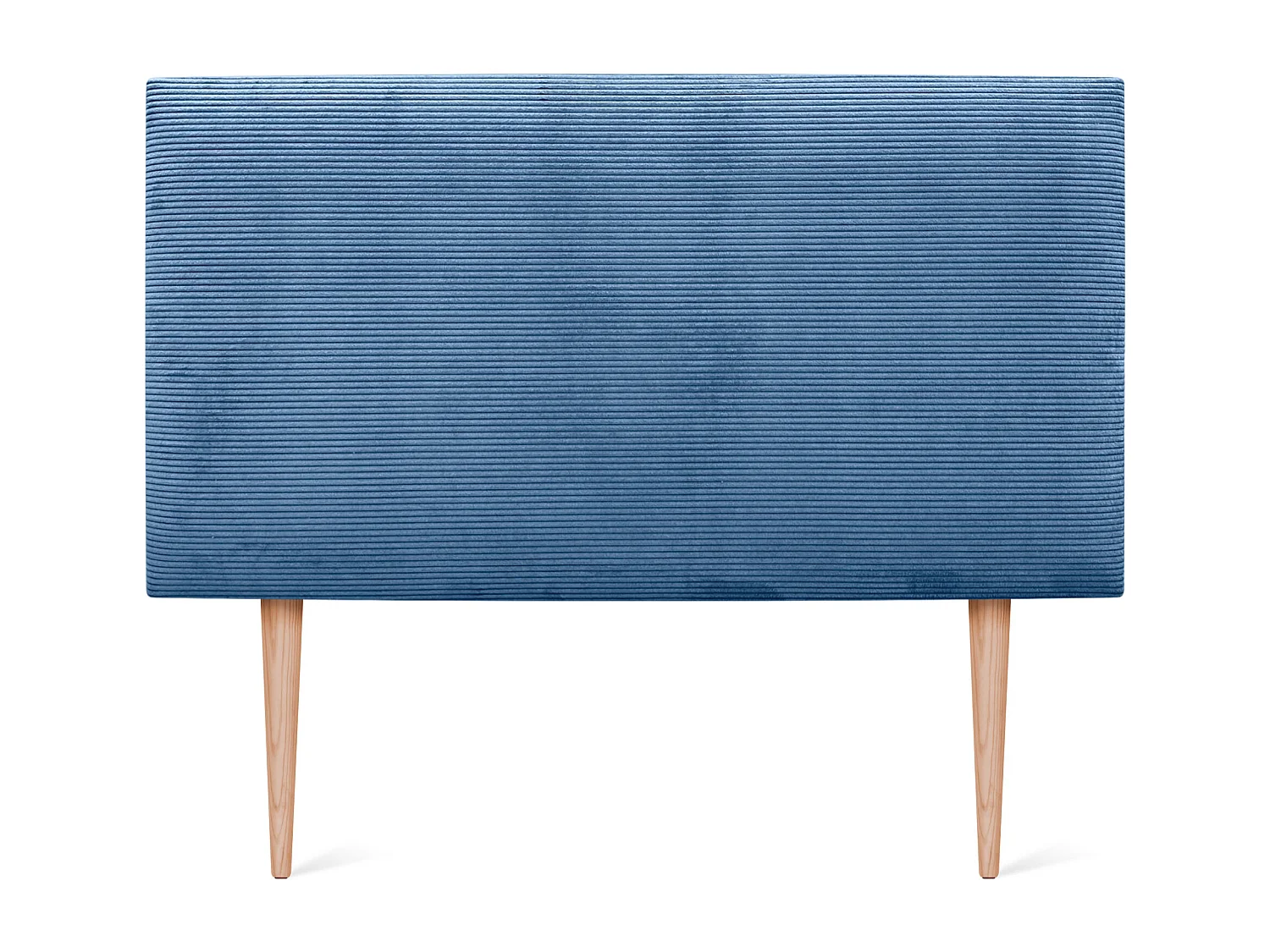 DHOME Tête de Lit Velours Côtelé Uni 105x105 avec Pieds de Lit 105 - Bleu