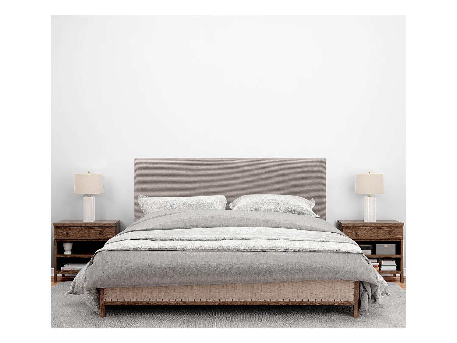 DHOME Plain Cord-Kopfteil 135x50 Betten 120/135/140 – Braun