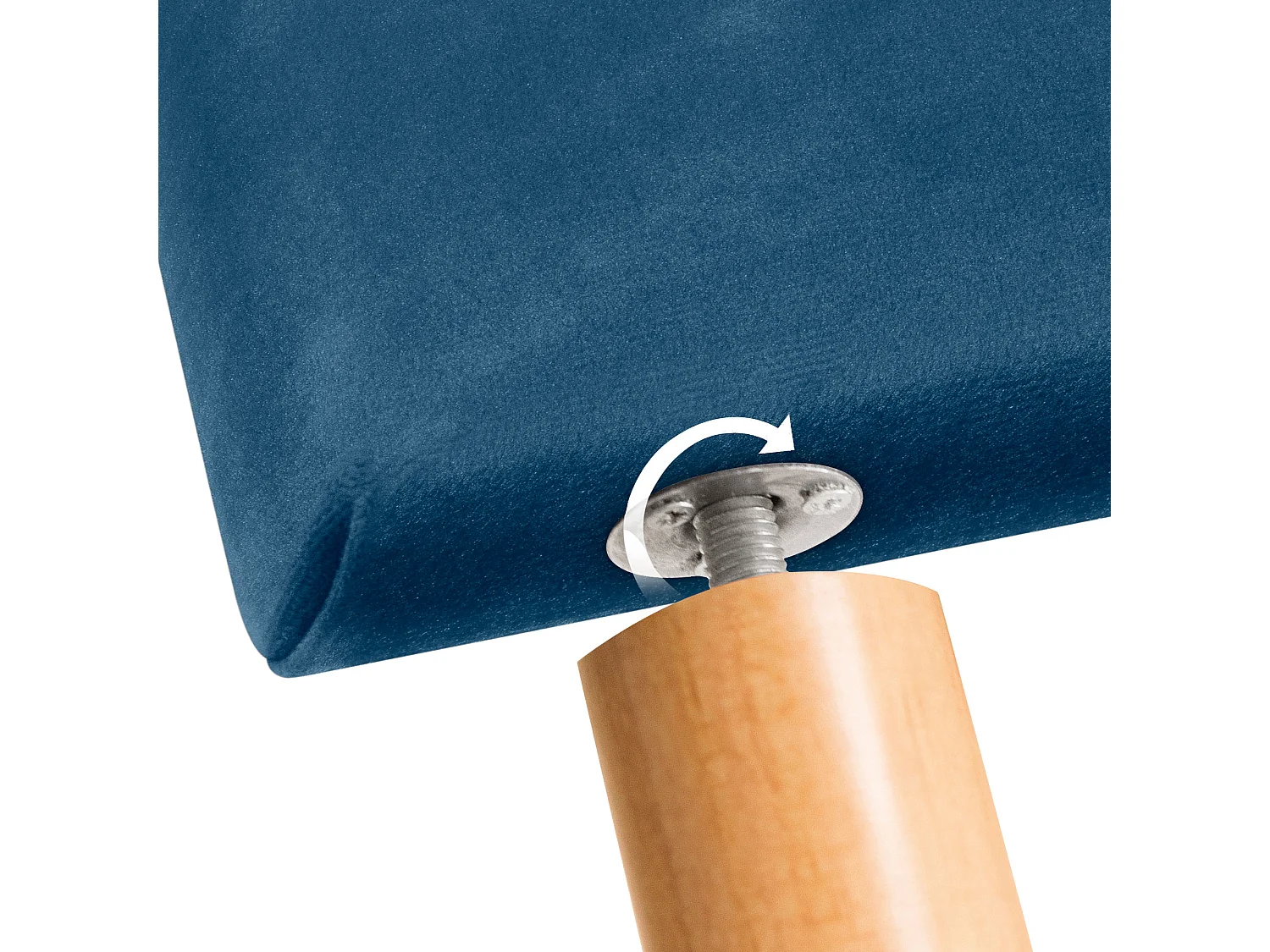 DHOME Tête de Lit Velours Lisse 150x105 avec Pieds de Lit 150/160 - Bleu