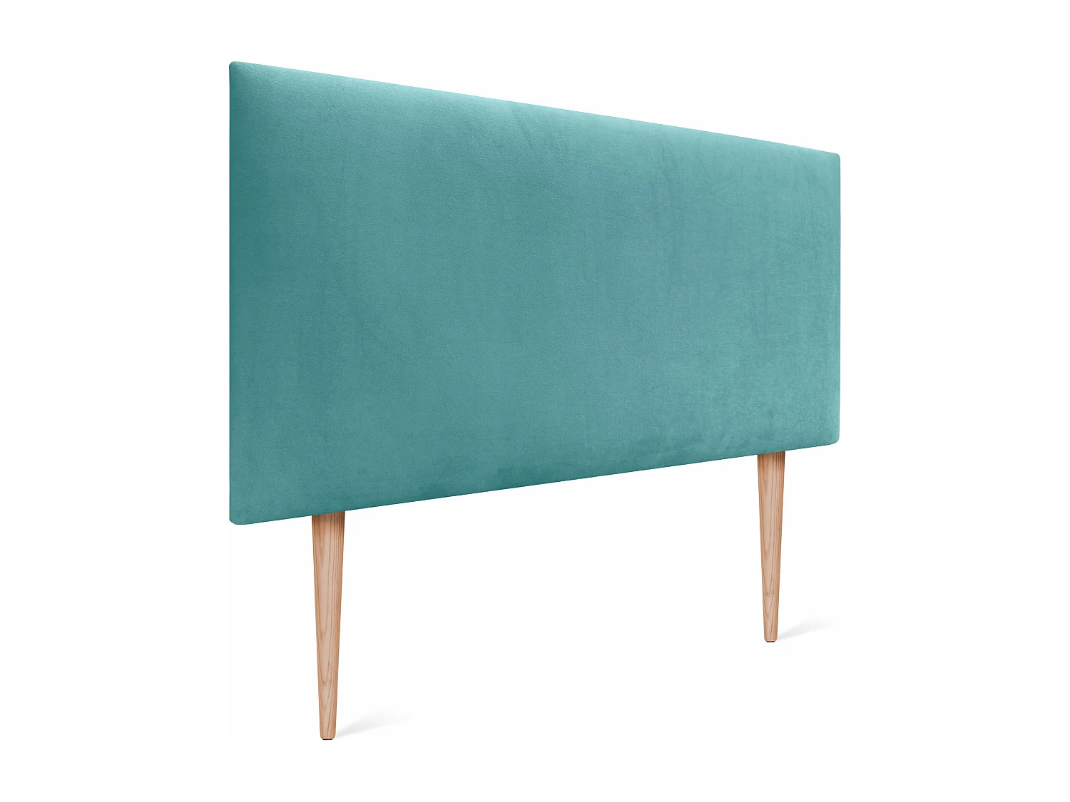 DHOME Kopfteil aus glattem Samt 105 x 115 mit Bettbeinen 105 – Türkis