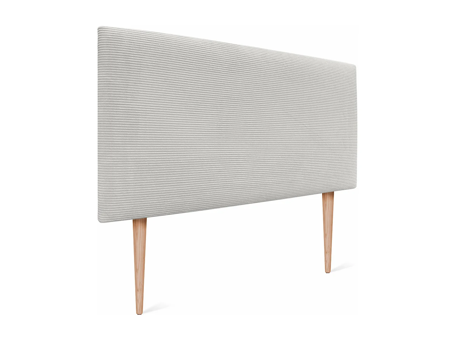 DHOME Glattes Cord-Kopfteil 105x105 mit Bettbeinen 105 – Knochenweiß