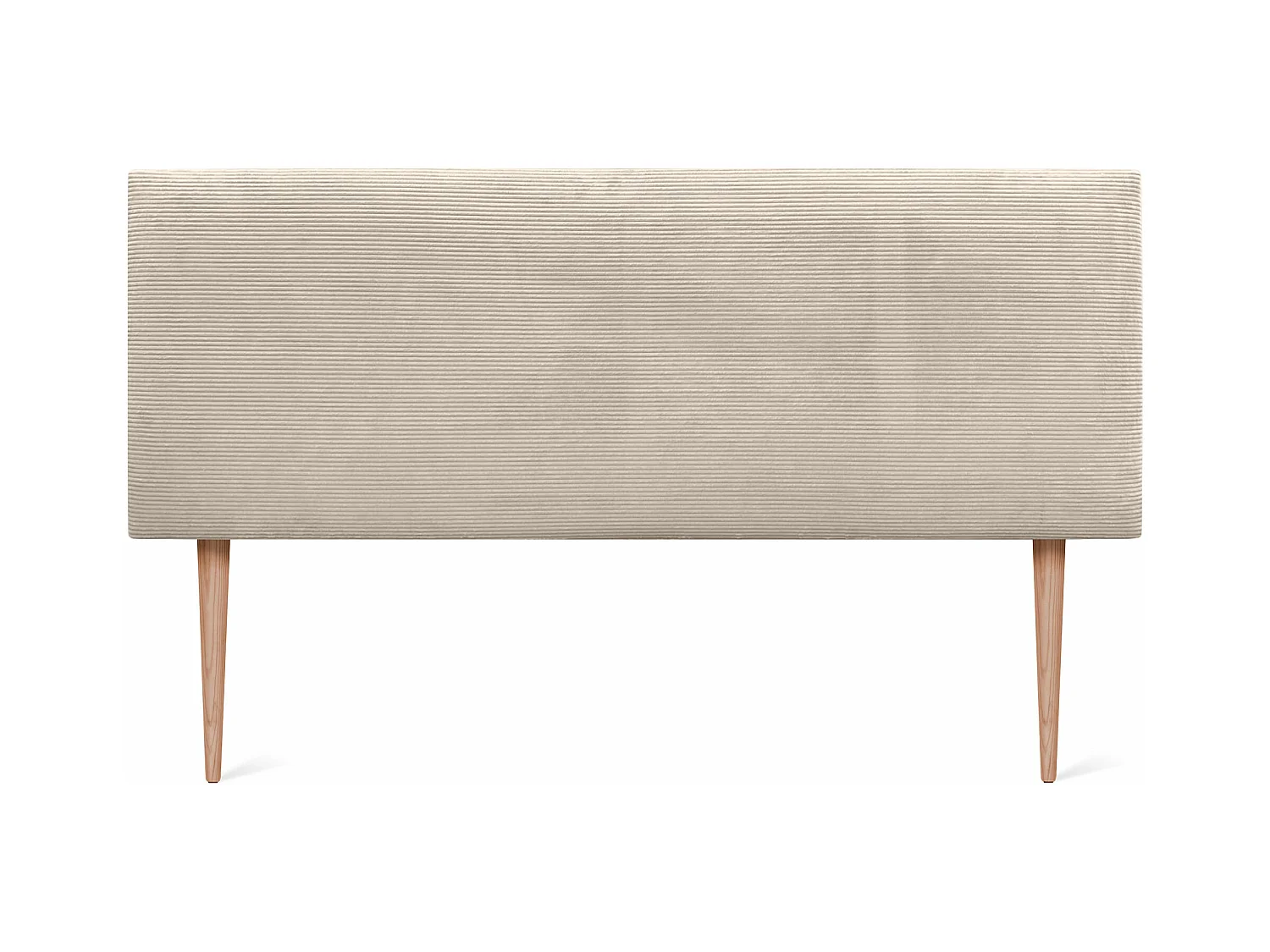 DHOME Testiera in Velluto a Coste Liscio 145x105 con Gambe Letto 120/135/140 - Beige