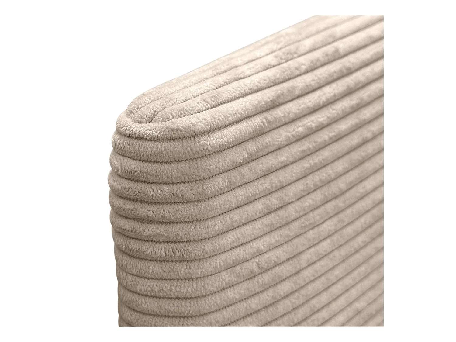 DHOME Testiera in Velluto a Coste Liscio 145x105 con Gambe Letto 120/135/140 - Beige