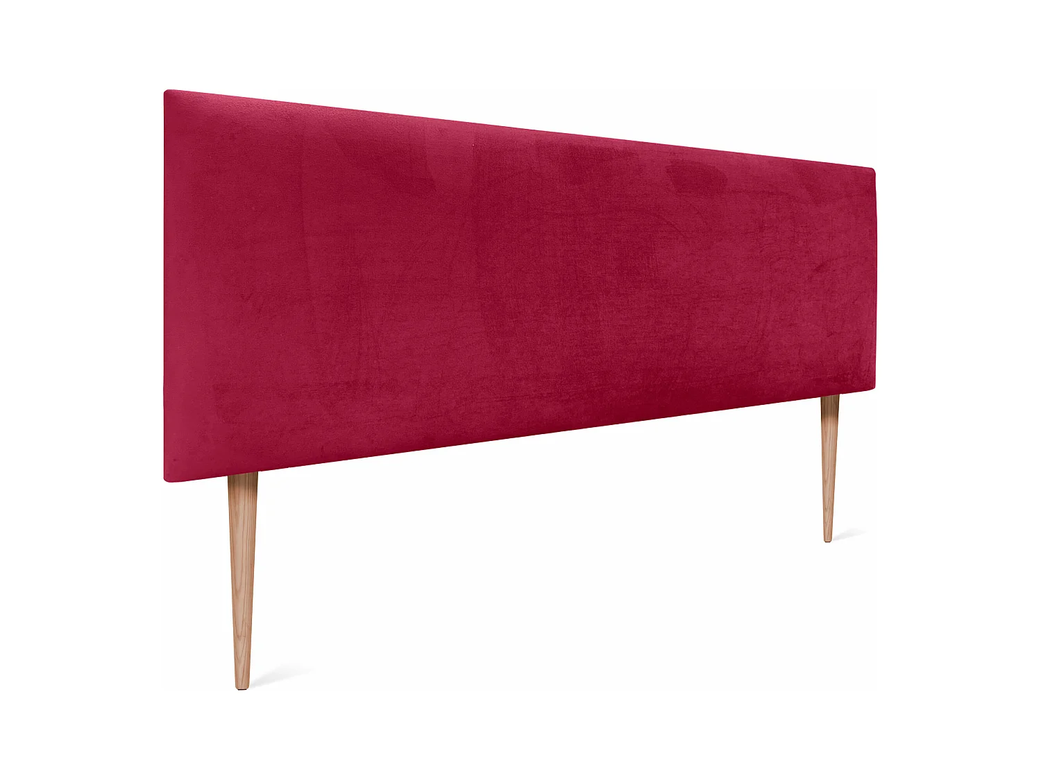 DHOME Glad fluwelen hoofdeinde 135x105 met bedpoten 120/135/140 - Rood