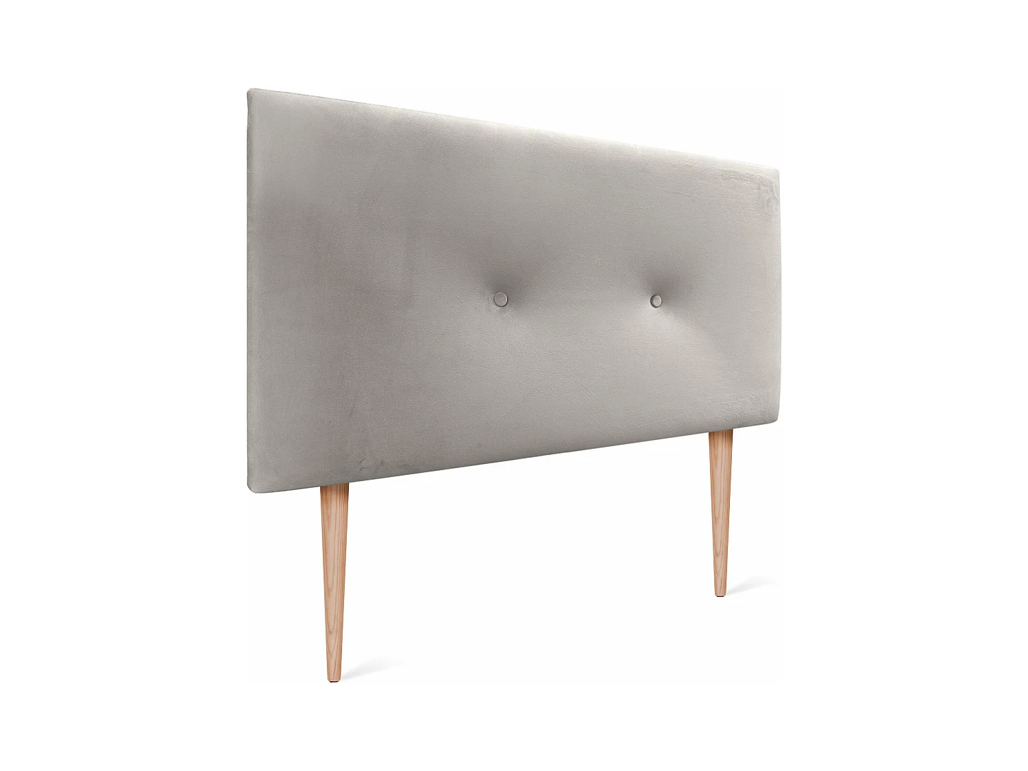 DHOME Tête de Lit Velours Lisse avec Boutons 90x105 avec Pieds de Lit 80/90 - Beige