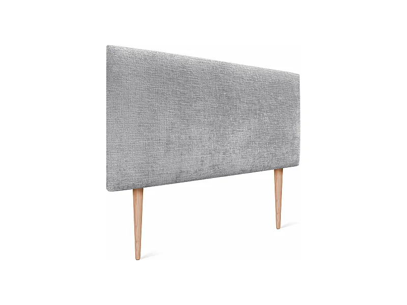 DHOME Kopfteil aus Naturwolle 110 x 105 cm mit Bettbeinen 105/110 – Hellgrau