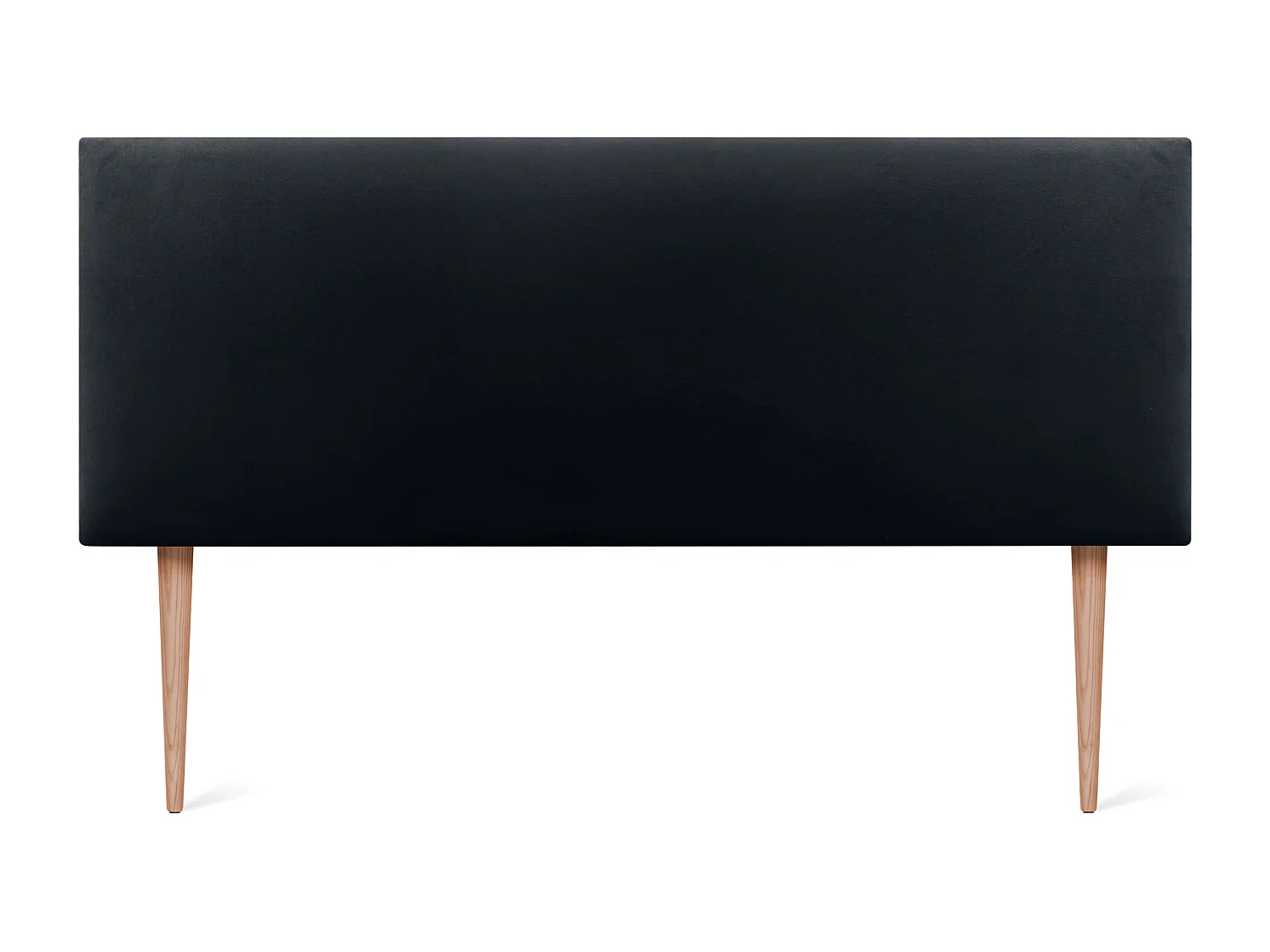 DHOME Testiera in Velluto Liscio 135x115 con Gambe Letto 120/135/140 - Nero