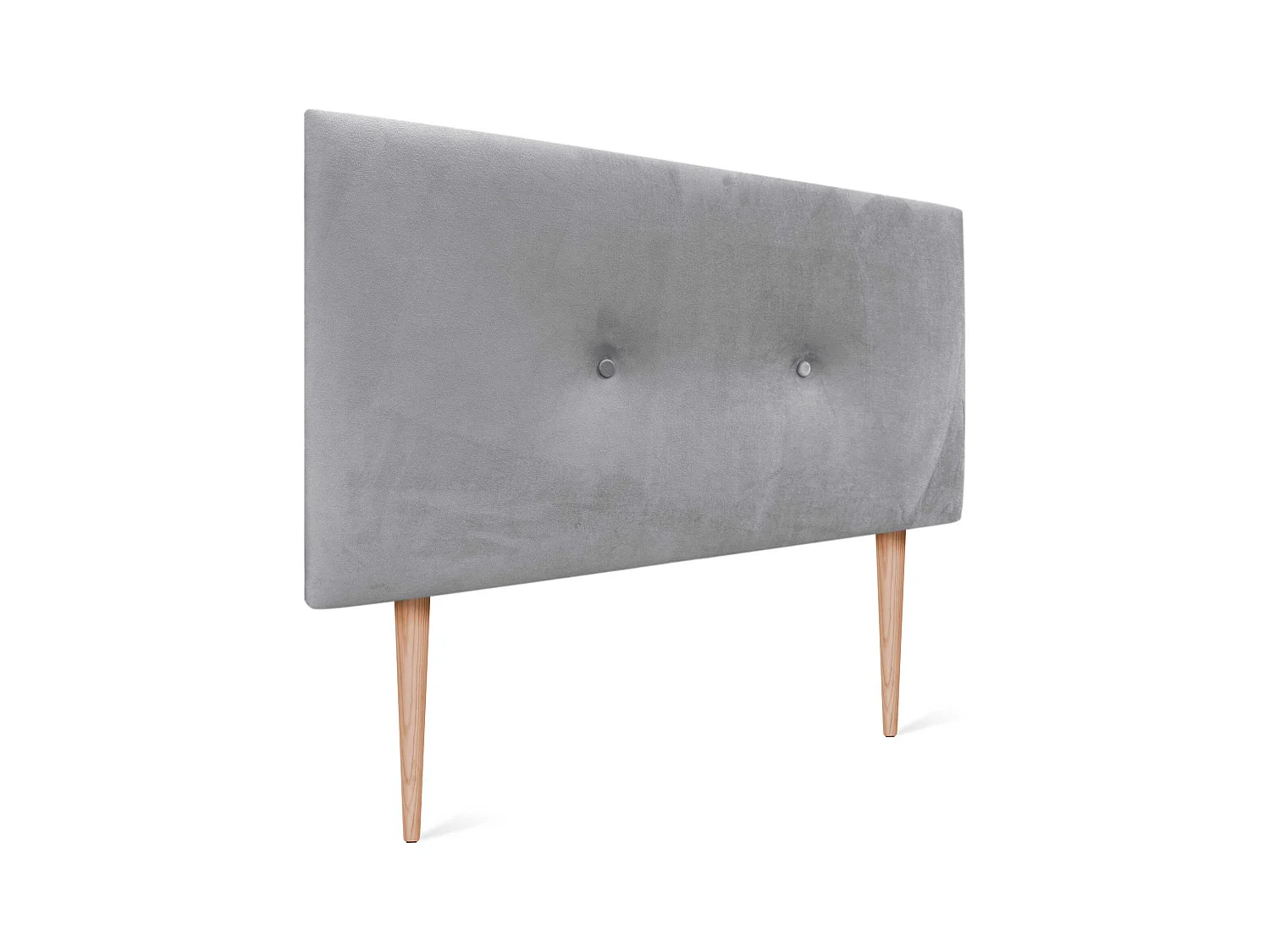 DHOME Tête de Lit Velours Lisse avec Boutons 80x105 avec Pieds de Lit 80/90 - Gris Clair