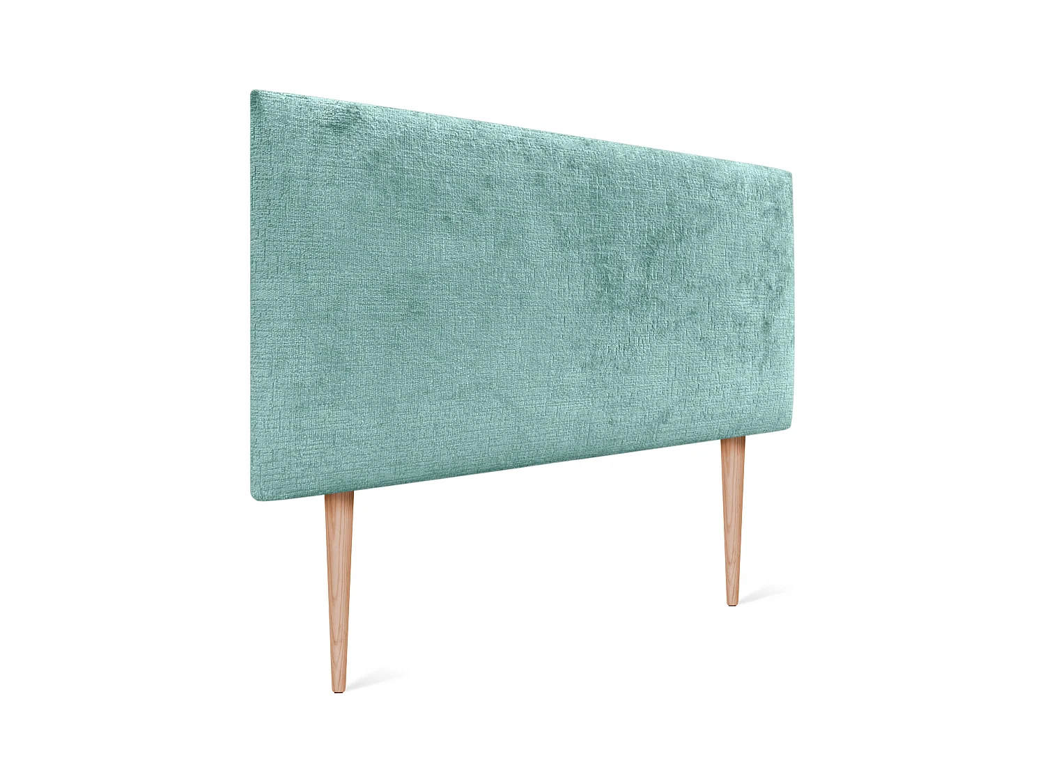 DHOME Tête de Lit Laine Naturelle 110x105cm avec Pieds de Lit 105/110 - Vert Aqua